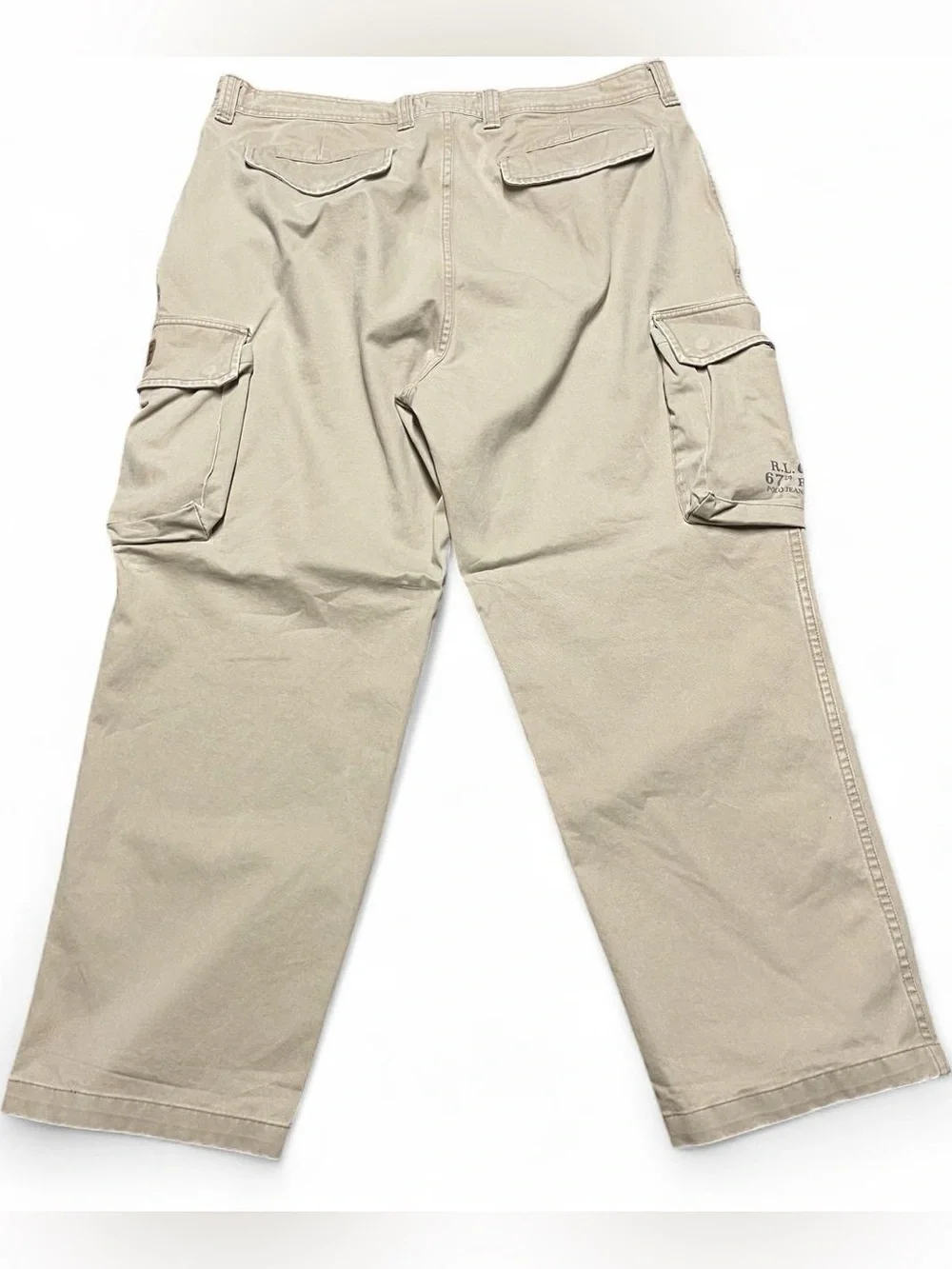 Vintage Polo Jeans Co Ralph Lauren Cargo Pants Men 40x30 Khaki Baggy Wide Leg